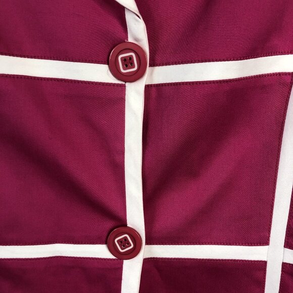 Vintage Giancarlo Ferrari Jacket Womens 4P Petite Hot Pink White Trim Preppy NEW - Picture 11 of 16